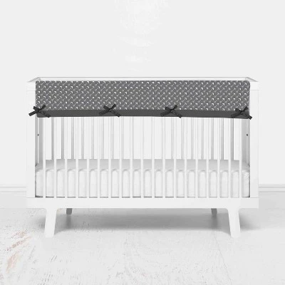 Bacati - Owls Gray/Beige Neutral Cotton Long Crib Rail Guard Cover 4 Bacati - Owls Gray/Beige Neutral Cotton Long Crib Rail Guard Cover - Image 2