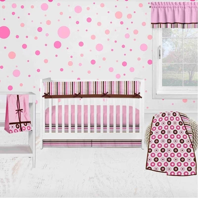 Bacati - Mod Dots/Stripes Crib Rail Guard Covers Set Of 2 Pink/Chocolate 7 Bacati - Mod Dots/Stripes Crib Rail Guard Covers Set Of 2 Pink/Chocolate - Image 5