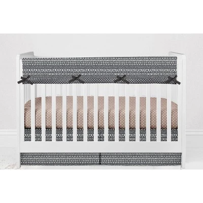 Bacati - Owls Gray/Beige Neutral Cotton Long Crib Rail Guard Cover 6 Bacati - Owls Gray/Beige Neutral Cotton Long Crib Rail Guard Cover - Image 4