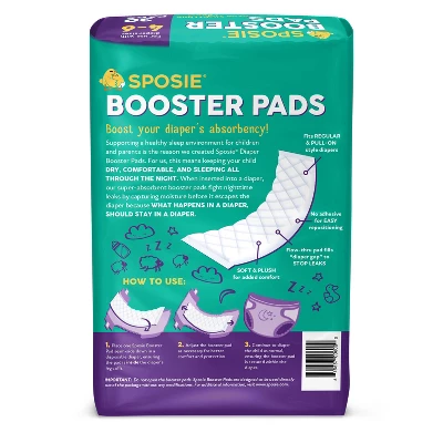 Sposie Booster Pads For Overnight Diaper Leak Protection - 180ct 3 Sposie Booster Pads For Overnight Diaper Leak Protection - 180ct