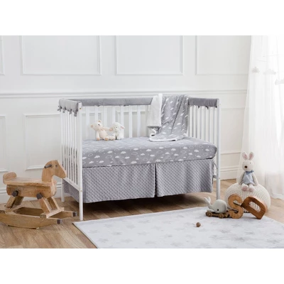 TL Care Heavenly Soft Chenille Reversible Crib Cover For Side Rails Gray/White - 2 Pack 4 TL Care Heavenly Soft Chenille Reversible Crib Cover For Side Rails Gray/White - 2 Pack - Image 2