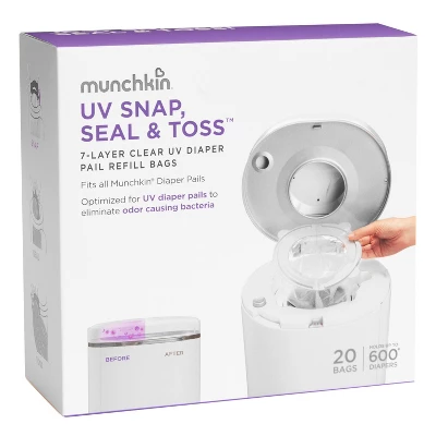 Munchkin UV Snap, Seal & Toss Diaper Pail Refill Bags - 20pk 7 Munchkin UV Snap, Seal & Toss Diaper Pail Refill Bags - 20pk - Image 5