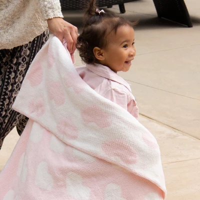 Living Textiles|Chenille Baby Blanket - Pink Hearts 3 Living Textiles|Chenille Baby Blanket - Pink Hearts