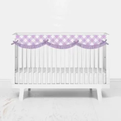 Bacati - Watercolor Floral Purple Gray Long Side Crib Rail Guard Cover