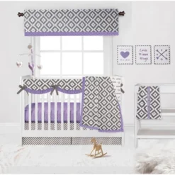Bacati - Love Gray/Lilac Set Of 2 Small Side Crib Rail Guard Covers -Love To Dream Baby Shop GUEST 854a9eae ac0a 4a49 af9a ba741a05e87b 1