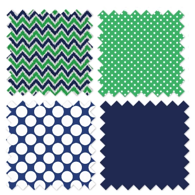 Bacati - Mix N Match Chevron/Dots Crib Rail Guard Covers Set Of 2 Navy/Green 6 Bacati - Mix N Match Chevron/Dots Crib Rail Guard Covers Set Of 2 Navy/Green - Image 4