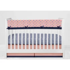 Bacati - Olivia Coral Navy 10 Pc Crib Bedding Set With Long Rail Guard Cover -Love To Dream Baby Shop GUEST 8964736b 7d80 44fc ac2a fe555872455d