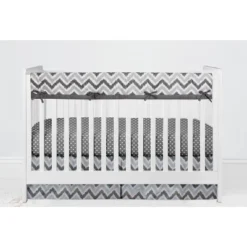 Bacati - Mix N Match Chevron/Dots Long Crib Rail Guard Cover White/Gray -Love To Dream Baby Shop GUEST 8acd500b 9e44 4a25 9671 9b8113f7eb5b