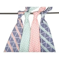 Bacati - Emma Aztec Print Coral/Mint/Navy Triangles Muslin Swaddling Blankets Set Of 4 -Love To Dream Baby Shop GUEST 8bf32549 8e0d 43d4 8d4a 23104d5428c3