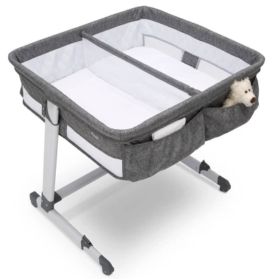 Delta Children Simmons Kids' By The Bed City Sleeper Bassinet For Twins - Gray 5 Delta Children Simmons Kids' By The Bed City Sleeper Bassinet For Twins - Gray - Image 3