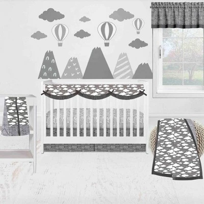 Bacati - Clouds In The City White/Gray Long Side Crib Rail Guard Cover 5 Bacati - Clouds In The City White/Gray Long Side Crib Rail Guard Cover - Image 3