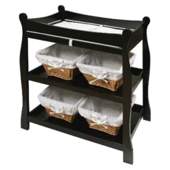 Badger Basket Sleigh Style Changing Table - Black
