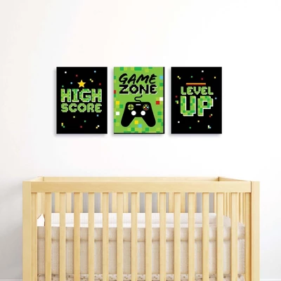 Big Dot Of Happiness Game Zone - Nursery Wall Art And Pixel Video Game Kids Room Decorations - Gift Ideas - 7.5 X 10 Inches - Set Of 3 Prints 3 Big Dot Of Happiness Game Zone - Nursery Wall Art And Pixel Video Game Kids Room Decorations - Gift Ideas - 7.5 X 10 Inches - Set Of 3 Prints