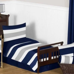 Navy & Gray Stripe Bedding Set (Toddler) - Sweet Jojo Designs -Love To Dream Baby Shop GUEST 90e48c21 8a27 4fc6 ad49 49542b6be254