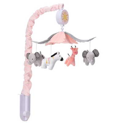 Lambs & Ivy Jazzy Jungle Peach/Gray Safari Animals Musical Baby Crib Mobile 6 Lambs & Ivy Jazzy Jungle Peach/Gray Safari Animals Musical Baby Crib Mobile - Image 4