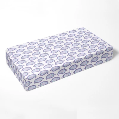 Bacati - Paisley Printed Purple Aqua Teal 100 Percent Cotton Universal Baby US Standard Crib Or Toddler Bed Fitted Sheet 3 Bacati - Paisley Printed Purple Aqua Teal 100 Percent Cotton Universal Baby US Standard Crib Or Toddler Bed Fitted Sheet