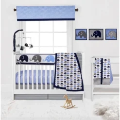 Bacati - Elephants Long Crib Rail Guard Cover Blue/Gray -Love To Dream Baby Shop GUEST 92326bac 7267 49fa 96d8 368880ff0a1d