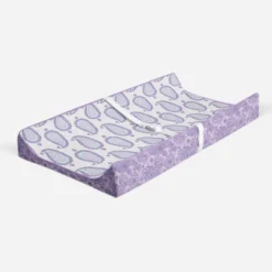 Bacati - Isabella Paisley Aqua/Lilac/Purple Paisley Changing Pad Cover