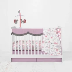 Bacati - Solid Girls Lilac/Coral/Gray Solid Long Crib Rail Guard Cover -Love To Dream Baby Shop GUEST 9535ae70 a616 4590 8c3a db85e14f919e