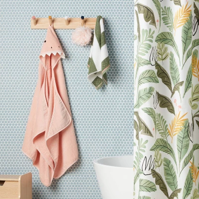 25"x50" Pink Dinosaur Kids' Hooded Towel - Pillowfort™ 3 25"x50" Pink Dinosaur Kids' Hooded Towel - Pillowfort™