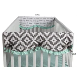 Bacati - Love Gray/Mint Set Of 2 Small Side Crib Rail Guard Covers 6 Bacati - Love Gray/Mint Set Of 2 Small Side Crib Rail Guard Covers -Love To Dream Baby Shop GUEST 9a70f257 a488 46c5 be7e d554360814ae
