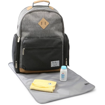 Eddie Bauer Bridgeport Places & Spaces Back Pack Diaper Bag - Gray With Tan 3 Eddie Bauer Bridgeport Places & Spaces Back Pack Diaper Bag - Gray With Tan