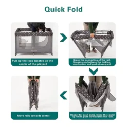 Pamo Babe Travel Foldable Portable Bassinet Baby Infant Comfortable Play Yard Crib Cot With Soft Mattress, Breathable Mesh Walls, And Carry Bag, Gray -Love To Dream Baby Shop GUEST 9cdf61f3 cede 48d1 b62f f3f76aa22faa