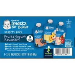 Gerber Fruit & Yogurt Pouch Variety Baby Snacks - 1.96oz/9pk Each