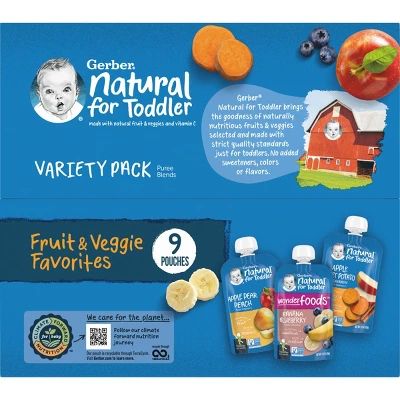 Gerber Toddler Fruit & Veggie Value Pack Baby Food Pouches - 9ct/31.5oz 8 Gerber Toddler Fruit & Veggie Value Pack Baby Food Pouches - 9ct/31.5oz - Image 6