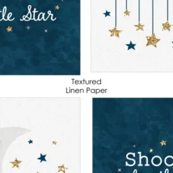 Big Dot Of Happiness Twinkle Twinkle Little Star - Unframed Moon & Cloud Nursery And Kids Room Linen Paper Wall Art - Set Of 4 Artisms - 8 X 10 Inches -Love To Dream Baby Shop GUEST a082b642 de4a 424d ac2d d1cab49962e2