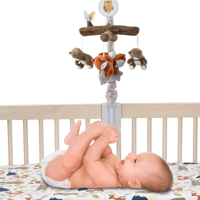 Lambs & Ivy Sierra Sky Brown Bear/Fox Musical Baby Crib Mobile Soother Toy 4 Lambs & Ivy Sierra Sky Brown Bear/Fox Musical Baby Crib Mobile Soother Toy - Image 2