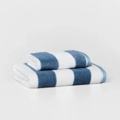 Striped Kids’ Towel Navy With SILVADUR™ Antimicrobial Technology - Pillowfort™ -Love To Dream Baby Shop GUEST a3648987 9819 42c9 a304 b8b0db1187ff