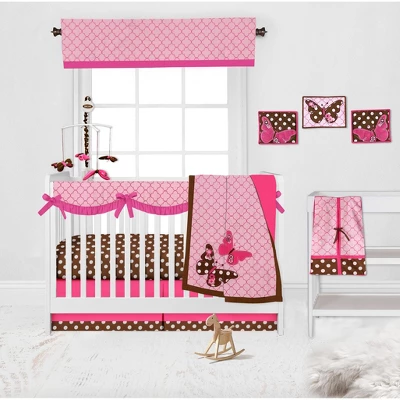 Bacati - Butterflies/Ladybugs Long Crib Rail Guard Cover Pink/Chocolate 7 Bacati - Butterflies/Ladybugs Long Crib Rail Guard Cover Pink/Chocolate - Image 5