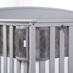 BreathableBaby Breathable Mesh Crib Liner - Deluxe Embroidered Collection - Gray Links -Love To Dream Baby Shop GUEST a3caf187 ae3b 4426 a1b0 f5e822a1e4cb