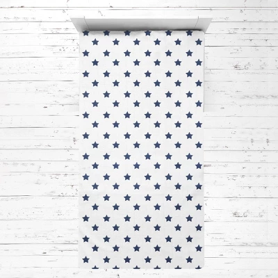 Bacati - Stars Navy Muslin 3 Pc Toddler Bed Sheet Set 100 Pecent Cotton 3 Bacati - Stars Navy Muslin 3 Pc Toddler Bed Sheet Set 100 Pecent Cotton