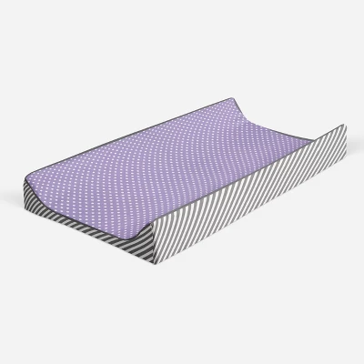 Bacati - Love Gray/Lilac Pin Dots Changing Pad Cover 8 Bacati - Love Gray/Lilac Pin Dots Changing Pad Cover - Image 6
