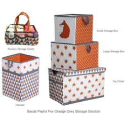 Bacati - Foxes Orange/Gray Collapsible Laundry Hamper -Love To Dream Baby Shop GUEST a822dcdc fee6 4bf0 bde6 c90dcdae8060