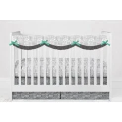 Bacati - Clouds In The City Mint/Gray 6 Pc Crib Bedding Set With Long Rail Guard Cover -Love To Dream Baby Shop GUEST a84520e5 17dd 4e0a 9fa7 754db228fba1 1