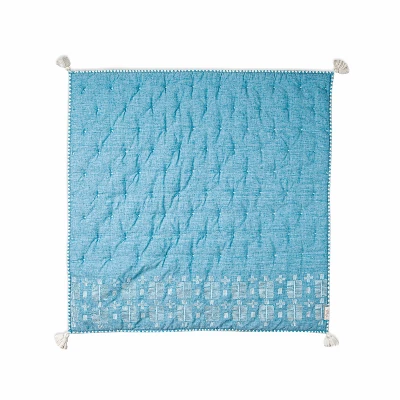 Crane Baby Quilted Baby Reversible Blanket - Caspian Chambray 3 Crane Baby Quilted Baby Reversible Blanket - Caspian Chambray
