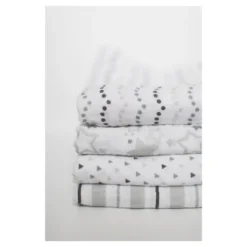 SwaddleDesigns Cotton Muslin Swaddle Blankets - Starshine Shimmer - 4pk - Sterling Gray -Love To Dream Baby Shop GUEST aa07c486 fce6 4d07 90d6 5e9c660e453f