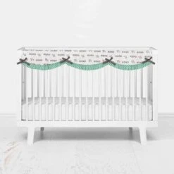 Bacati - Love Gray/Mint Long Side Crib Rail Guard Cover -Love To Dream Baby Shop GUEST aa80a67a 4cd0 416c bcb4 0dda379ddc7a