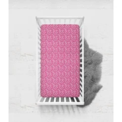 Bacati - Ikat Bright Pink Leopard Muslin 100 Percent Cotton Muslin Universal Baby US Standard Crib Or Toddler Bed Fitted Sheet -Love To Dream Baby Shop GUEST ab428272 1c1c 4f08 a3ec 436d62d2b652