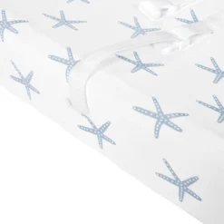 Lush Décor Seaside Starfish Organic Cotton Changing Pad Cover - Blue 2pk