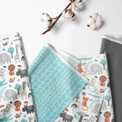 Bacati - Safari Animals Aqua/Orange/Gray Boys Cotton Long Crib Rail Guard Cover 7 Bacati - Safari Animals Aqua/Orange/Gray Boys Cotton Long Crib Rail Guard Cover -Love To Dream Baby Shop GUEST ac3b5ef1 7664 407d 9175 5c5c59d7aae8