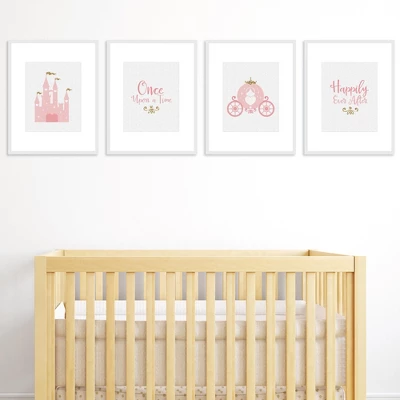 Big Dot Of Happiness Little Princess Crown - Unframed Pink & Gold Castle Nursery And Kids Room Linen Paper Wall Art - Set Of 4 Artisms - 8 X 10 Inches 3 Big Dot Of Happiness Little Princess Crown - Unframed Pink & Gold Castle Nursery And Kids Room Linen Paper Wall Art - Set Of 4 Artisms - 8 X 10 Inches