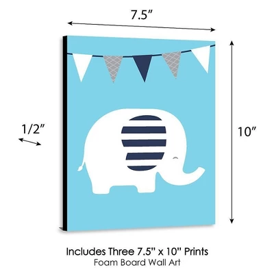 Big Dot Of Happiness Blue Elephant - Baby Boy Nursery Wall Art And Kids Room Decorations - Gift Ideas - 7.5 X 10 Inches - Set Of 3 Prints 5 Big Dot Of Happiness Blue Elephant - Baby Boy Nursery Wall Art And Kids Room Decorations - Gift Ideas - 7.5 X 10 Inches - Set Of 3 Prints - Image 3