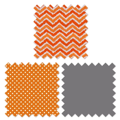 Bacati - Mix N Match Chevron/Dots Long Crib Rail Guard Cover Orange/Gray 7 Bacati - Mix N Match Chevron/Dots Long Crib Rail Guard Cover Orange/Gray - Image 5