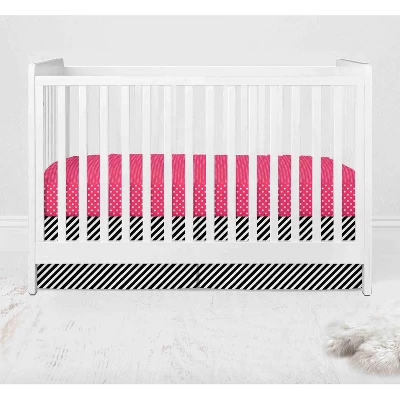 Bacati - Love Black Fuschia 10 Pc Crib Bedding Set With Long Rail Guard Cover 9 Bacati - Love Black Fuschia 10 Pc Crib Bedding Set With Long Rail Guard Cover - Image 7
