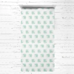 Bacati - Noah Feathers Mint Muslin 3 Pc Toddler Bed Sheet Set