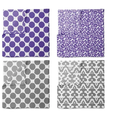 Bacati - Ikat Dots Leopard Purple Grey Muslin Girls 10 Pc Crib Set With Wall Hangings & Mobile 9 Bacati - Ikat Dots Leopard Purple Grey Muslin Girls 10 Pc Crib Set With Wall Hangings & Mobile - Image 7